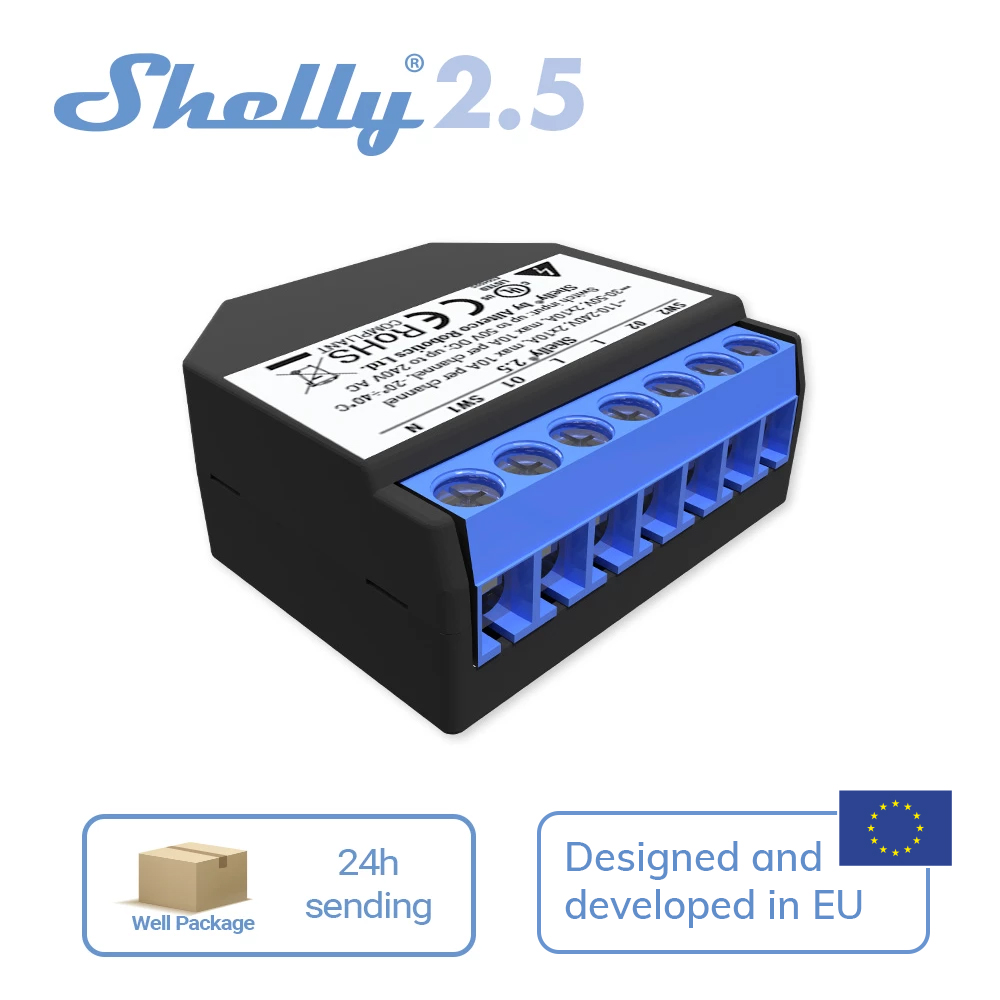 Shelly Relay Module - Shelly 2.5 Smart Home Duplo Relé
