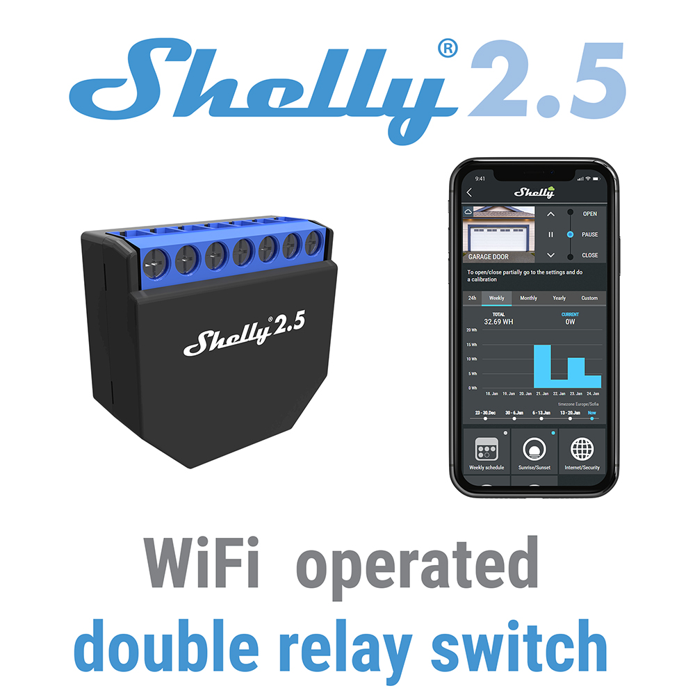 Shelly 2.5 Smart Home Duplo Re - Shelly Relay Module avaliação e preço