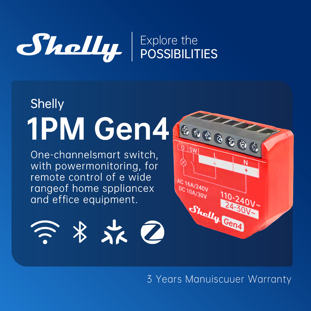 Shelly 1PM Gen4 Zigbee Disposi - Shelly Relay Module avaliação e preço