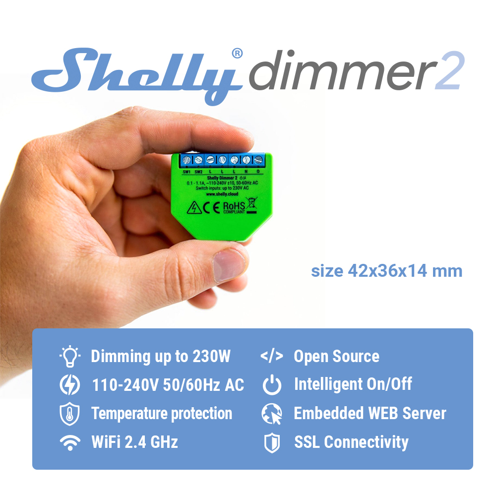Shelly dimmer 2 interruptor in - Shelly Relay Module avaliação e preço