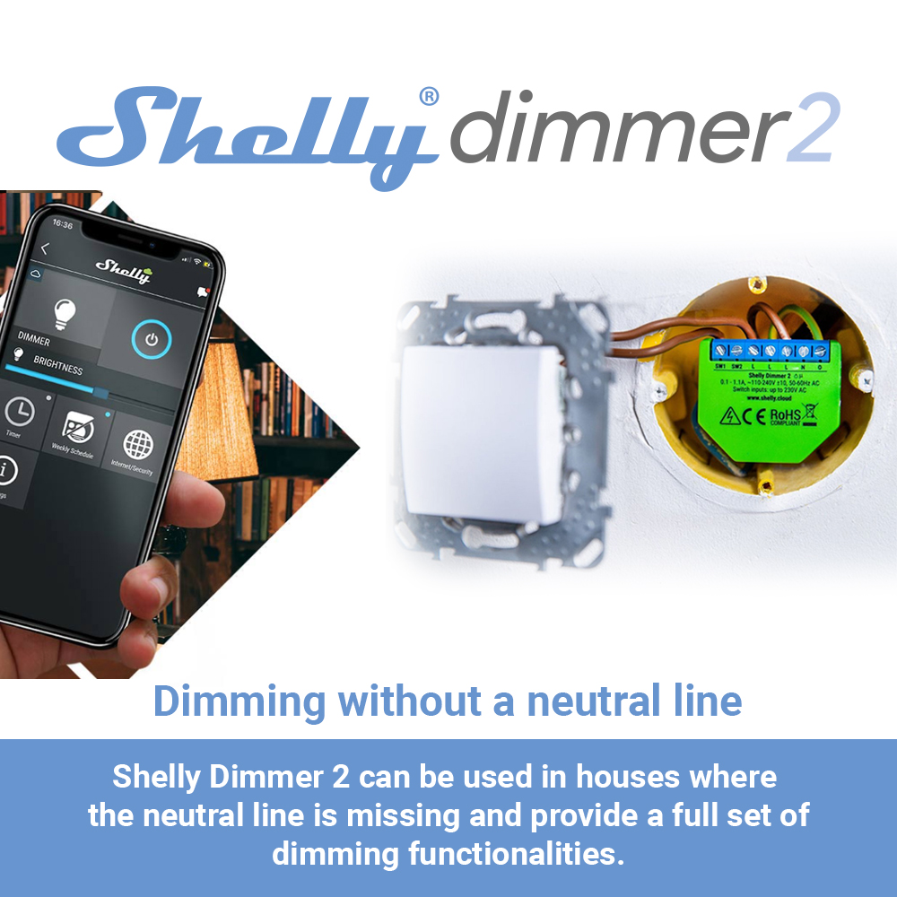 Shelly dimmer 2 interruptor in - Shelly Relay Module avaliação e preço